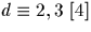 $d\equiv 2,3 \ [4]$
